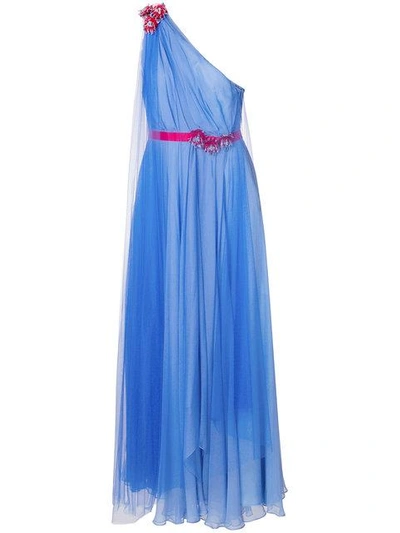 Shop Talbot Runhof Poriel1 Maxi Dress In Blue