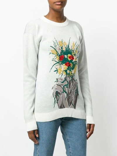 Shop Bad Deal Bouquet Intarsia Jumper In White
