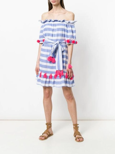 Shop Sundress Lily Striped Pompom Trim Dress