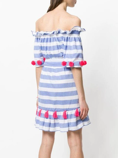 Shop Sundress Lily Striped Pompom Trim Dress