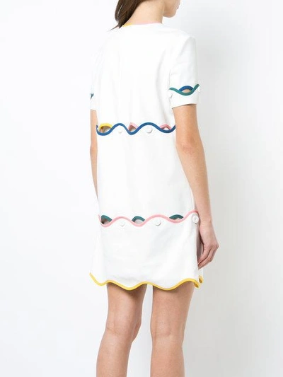Shop Sara Battaglia Wavy Hem Dress - White