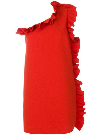 Shop Msgm Kleid Mit Rüschen - Rot