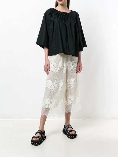 Shop Antonio Marras Cropped Lace Trousers - Neutrals