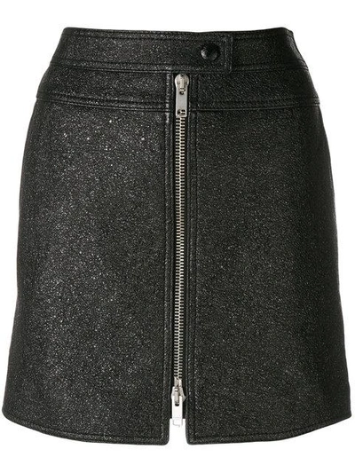 Shop Givenchy Front Zip Pencil Skirt In Black