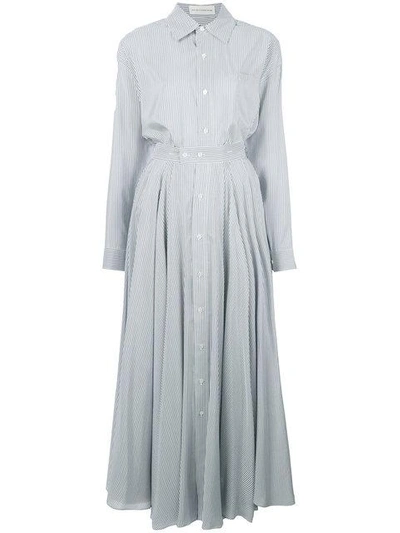 Shop Faith Connexion Long Striped Poplin Dress - Blue
