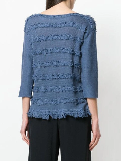Shop Fabiana Filippi Embroidered Fitted Top - Blue