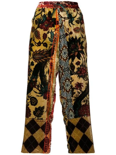 Shop Pierre-louis Mascia Embroidered Cropped Trousers - Multicolour