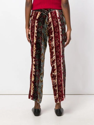Shop Pierre-louis Mascia Embroidered Cropped Trousers - Multicolour