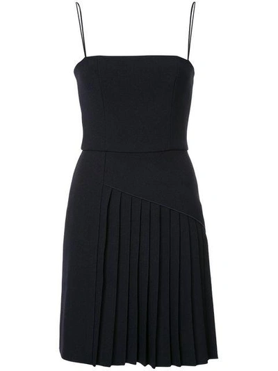 Shop Dion Lee Pleated Layer Mini Dress In Blue