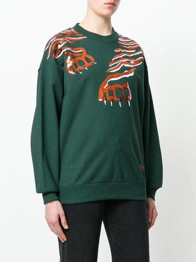 Shop Kenzo Geo Tiger Sweatshirt - Green