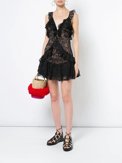 For Love & Lemons Tati Lace Mini Dress In Black | ModeSens
