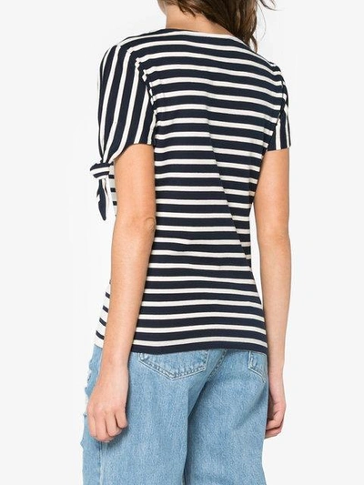 Shop Jw Anderson Stripe Logo Print Short Sleeve T-shirt In Blue