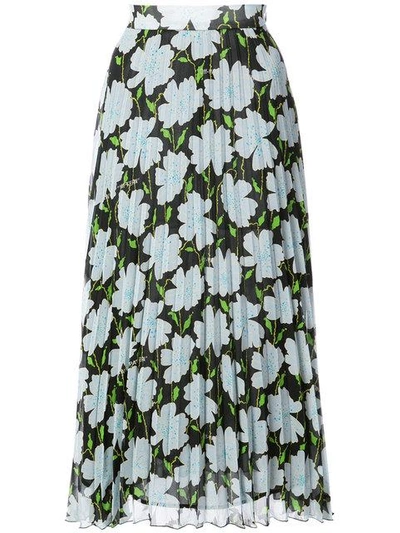 Shop Off-white Floral Print Skirt In Black