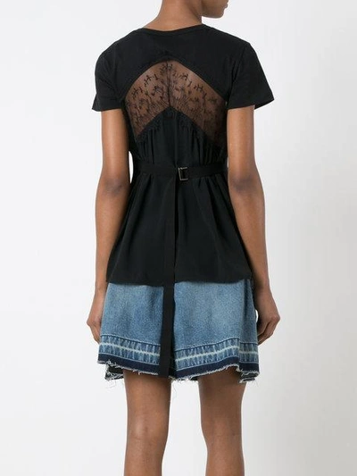 N°21 Floral-lace Insert Cotton-jersey Top