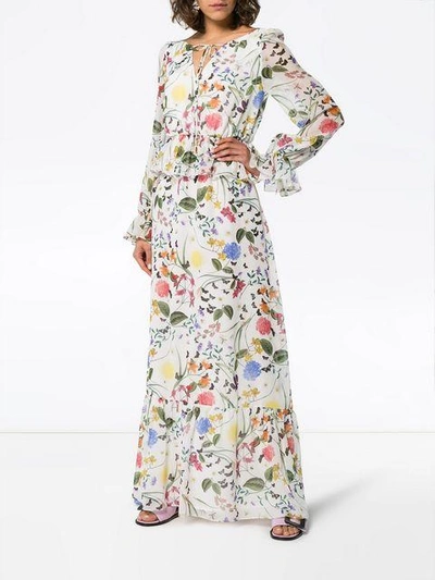 Shop Borgo De Nor Silk Floral Maxi Dress