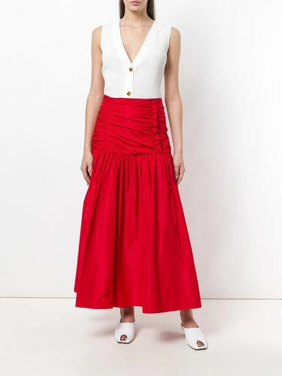 Shop Stella Mccartney Fitted Waist Skirt In Red