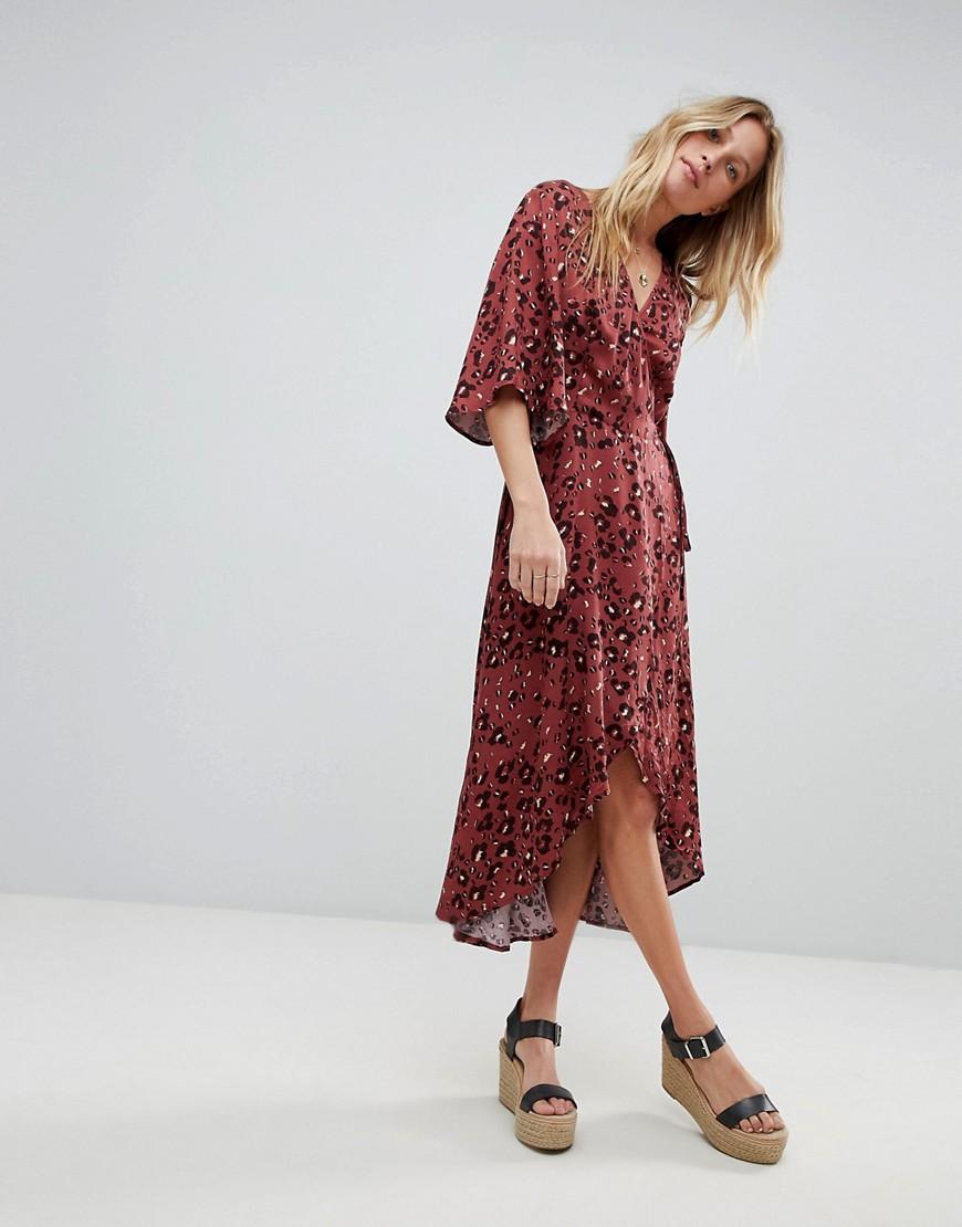 leopard print wrap maxi dress