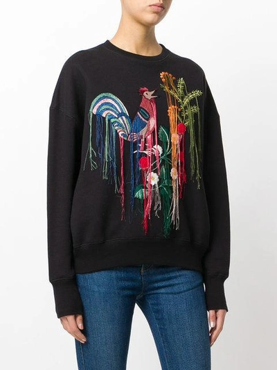 Shop Alexander Mcqueen Embroidered Sweatshirt In Black