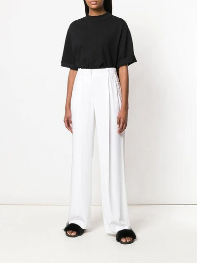 Shop Givenchy Side Stripe Tailored Trousers In White