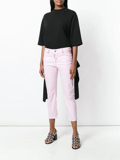 Shop Dsquared2 Cropped Jeans In Pink
