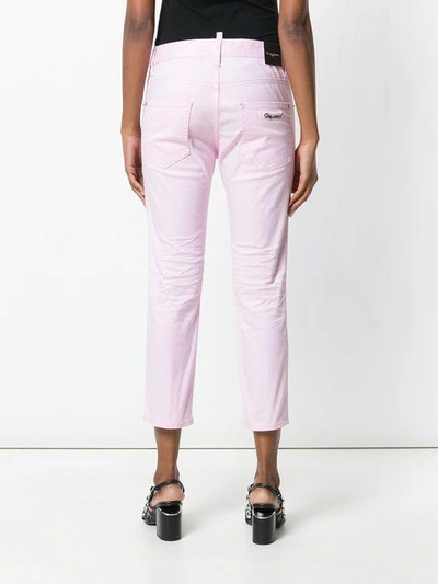 Shop Dsquared2 Cropped Jeans In Pink