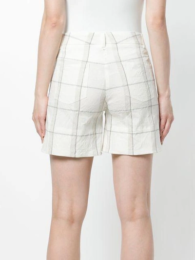grid checkered print shorts