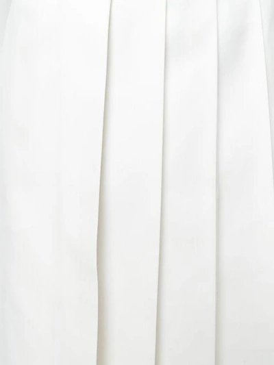 Shop Jil Sander Asymmetric Pleated Midi Skirt In White