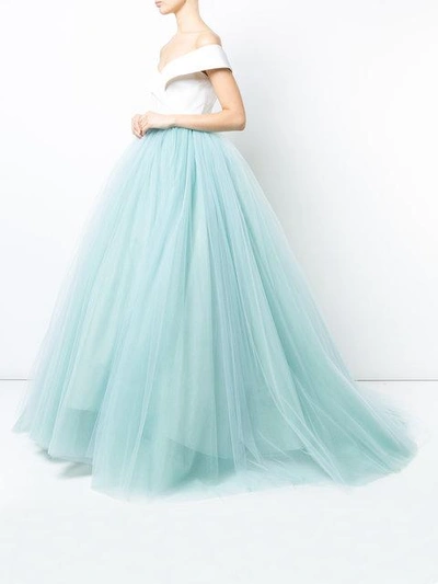 Shop Christian Siriano Tulle Skirt Ball Gown In Blue