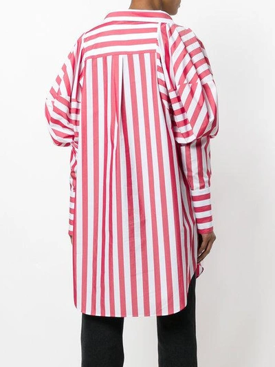 Shop Monse Striped Oversize Shirt In Red White