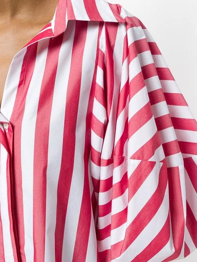 Shop Monse Striped Oversize Shirt In Red White