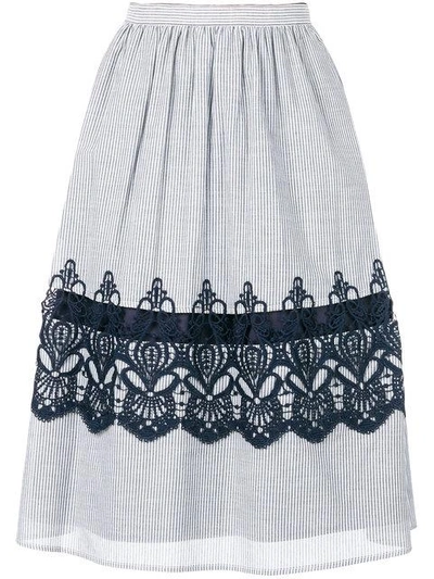 Shop Steffen Schraut Striped Skirt - Blue