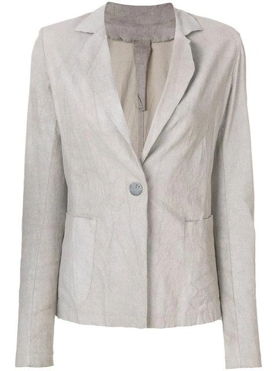 Shop Vanderwilt Fitted Leather Blazer In Grey