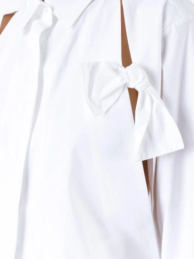 Shop Roberts Wood Bow Detail Split Shirt In White