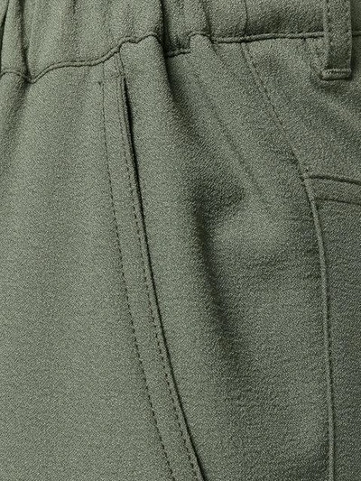 Shop Mm6 Maison Margiela Cuffed Straight-leg Trousers - Green