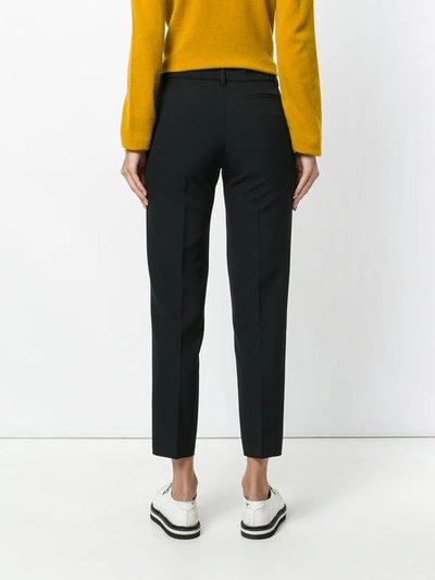 Shop Msgm Cropped Trousers In Black