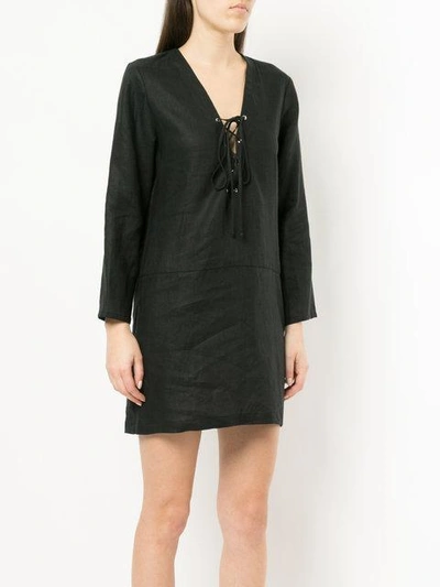 Shop Matin Lace Up Dress In Black