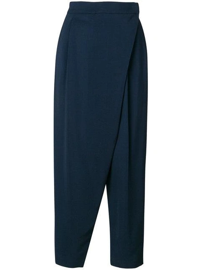 Shop Antonio Marras Wrap Cropped Trousers - Blue