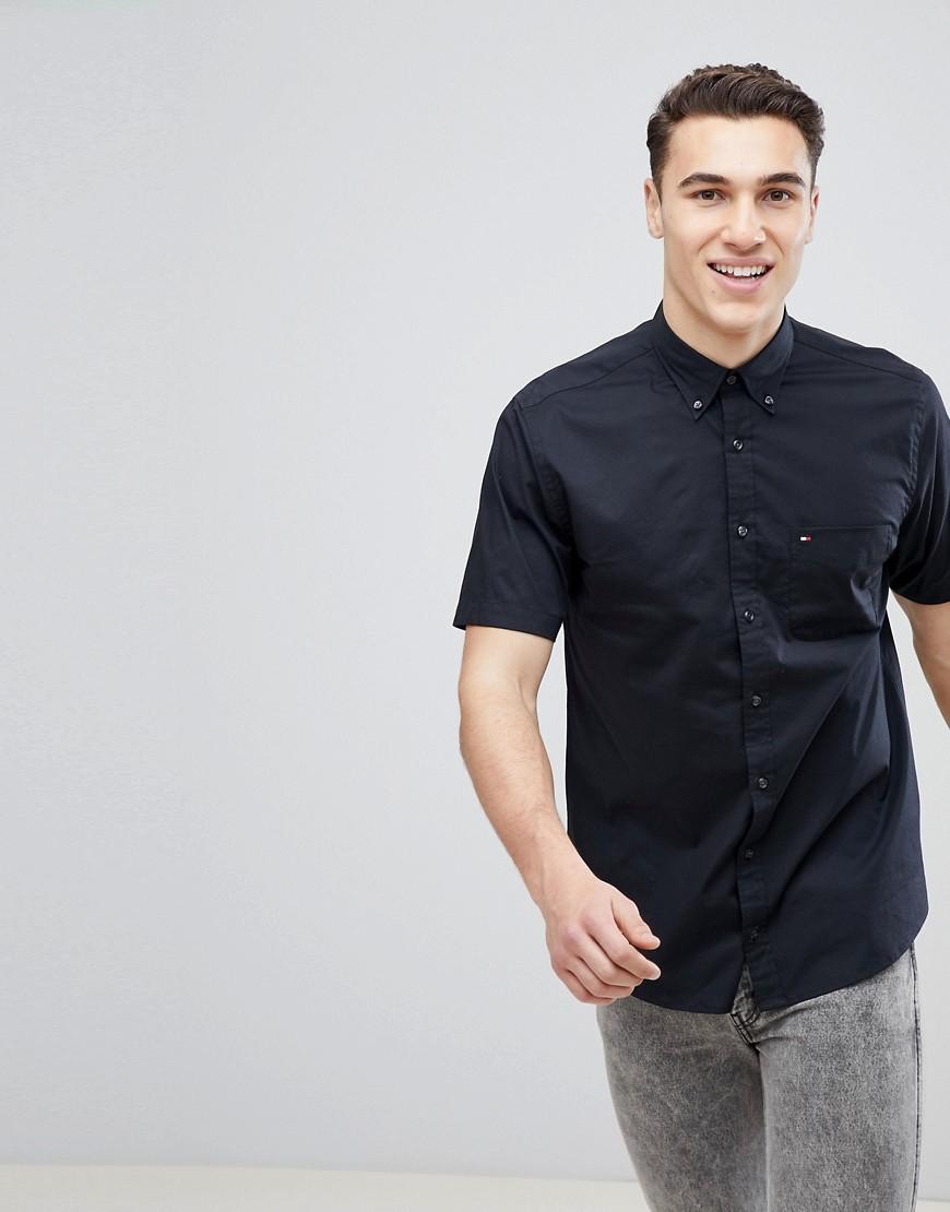 Tommy Hilfiger Black Short Sleeve Shirt Flash Sales, 57% OFF 