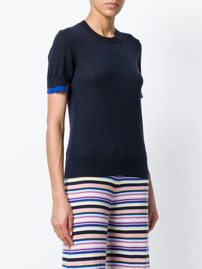 Shop Barrie Cashmere Knitted T-shirt In Blue