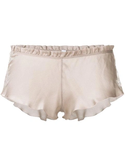 Shop Carine Gilson Lace Flottant Boxer Shorts In Neutrals