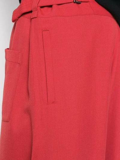 Shop 132 5. Issey Miyake Cropped Wide Leg Trousers In Red