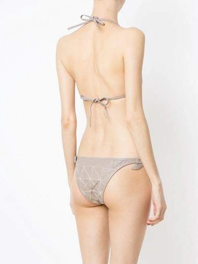 Shop Amir Slama Patchwork Bikini Set In Neutrals