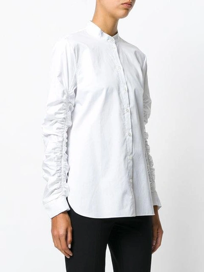 Shop Tibi Ruffle Sleeve Shirt - White