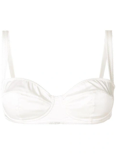 Shop Dolce & Gabbana Underwear Picot Trim Bra - White