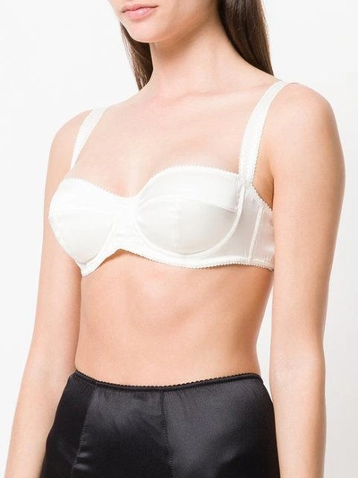 Shop Dolce & Gabbana Underwear Picot Trim Bra - White