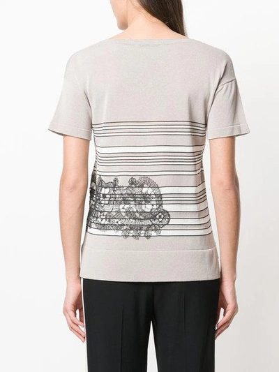 Shop D-exterior Lace Detailed T-shirt In Neutrals