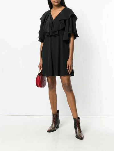 Shop Chloé Ruffle Bib Dress In Black