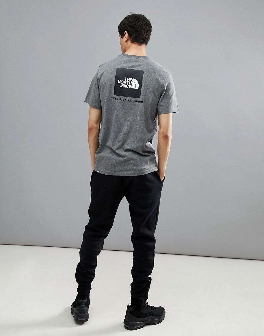 The North Face Red Box T Shirt Back Print In Gray Heather Gray Modesens