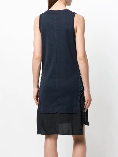 Shop Diesel Black Gold Layered Look Side Tie Dress - Blue