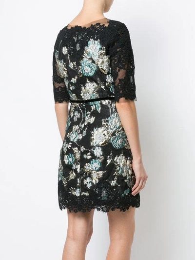 Shop Marchesa Floral Pattern Cocktail Dress - Black